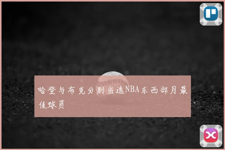 哈登与布克分别当选NBA东西部月最佳球员